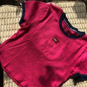 Hot pink cropped Tee